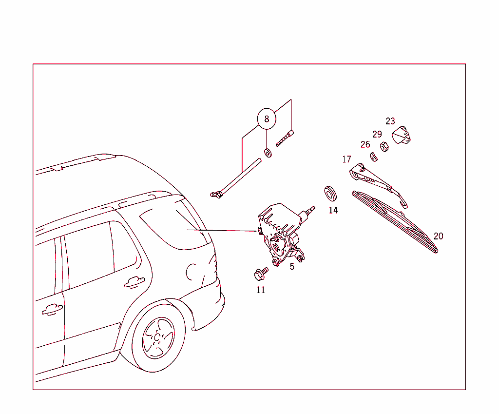 Rear Panel Door Pane Wiper