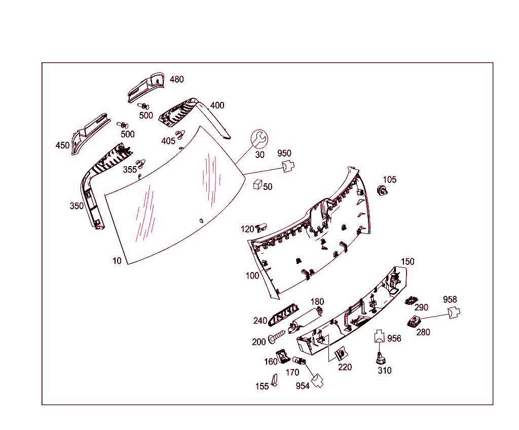 Rear Panel Door Attachment Parts, Rear Panel Door Window