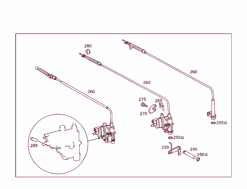 Transmission Case,Vacuum Box, Solenoid Valve,Control Pressure Cable