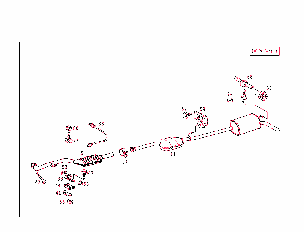 Exhaust System Used On Four-Cylinder Gasoline Vehicles