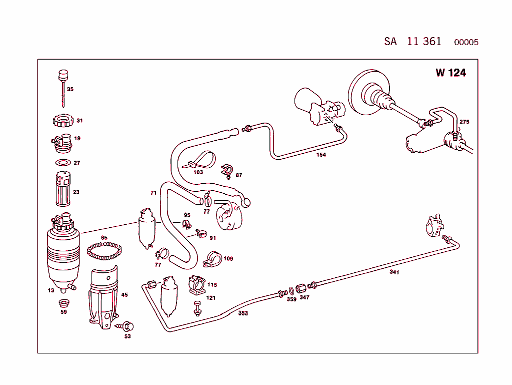 Hydraulic System Used With Automatic Locking Differential (Asd) (For Type R129,W 140 See Standard Version)