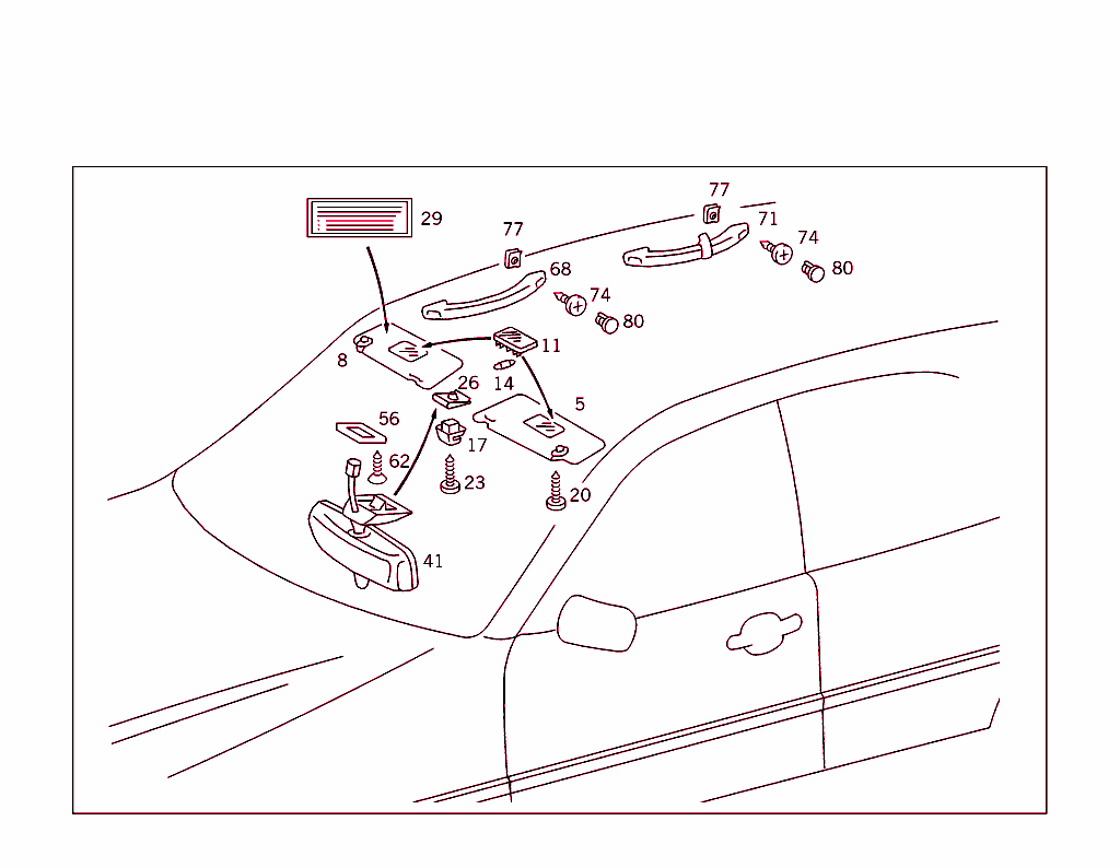 Sun Visor,Interior Mirror, Grab Handle