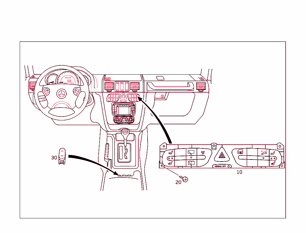 Switch In Instrument Panel And Center Console