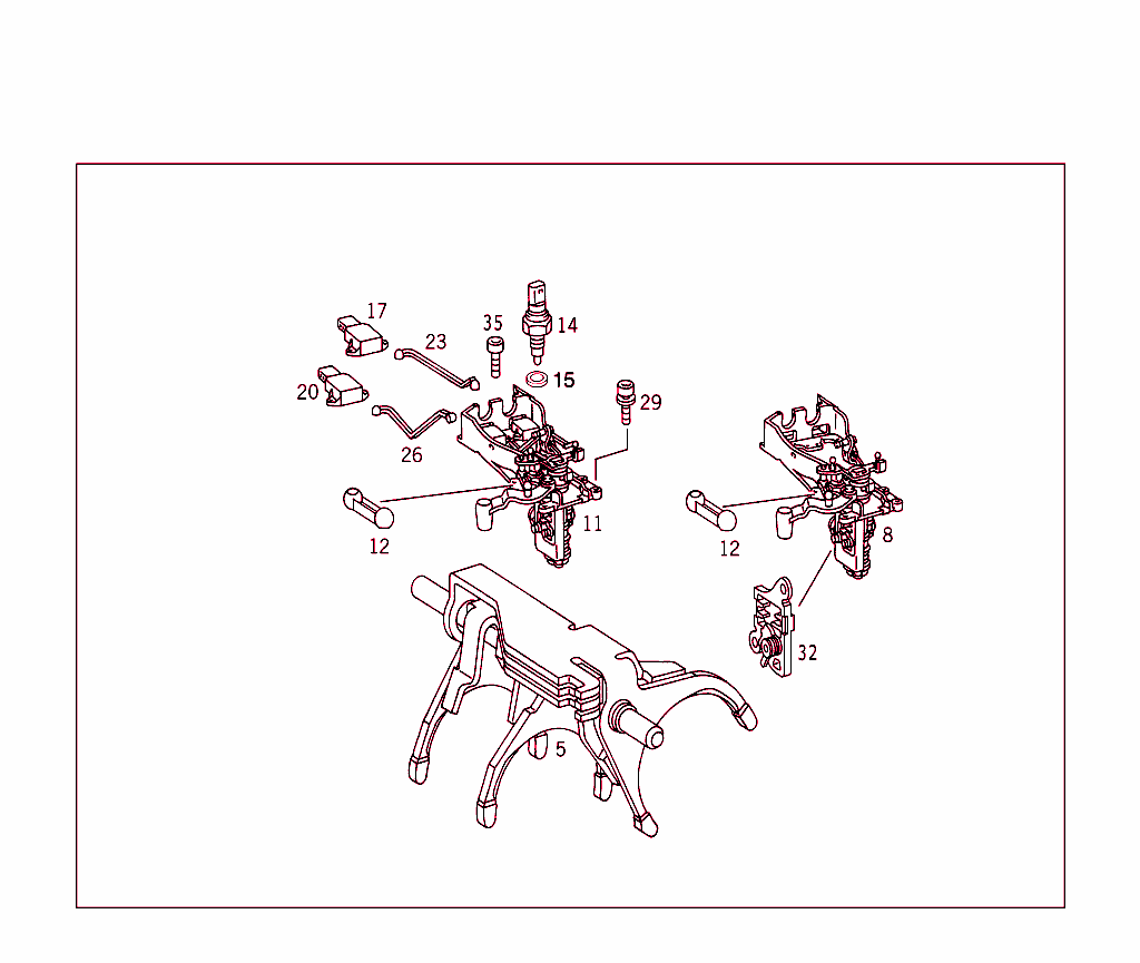 Shifting Rod,Detent,Shifting Fork