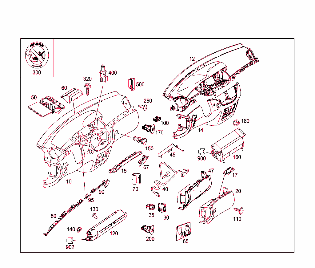 Instrument Panel And Gloves Compartment Box With Passenger Air Bag