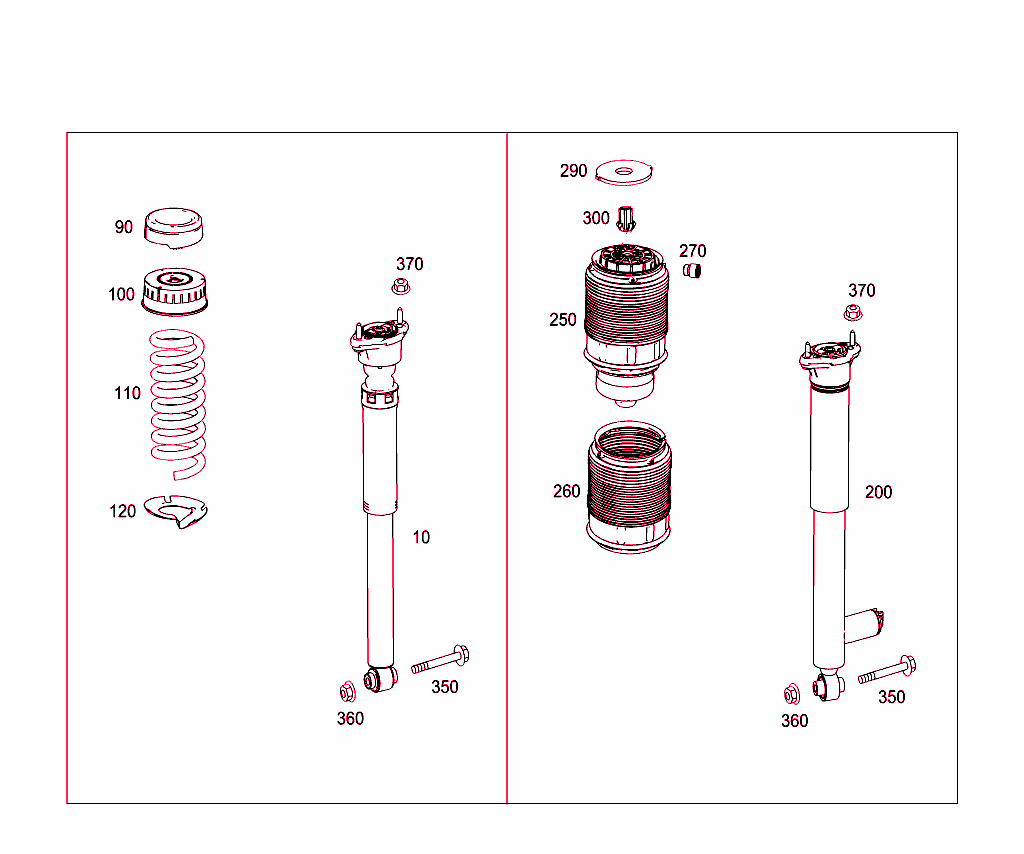 Spring Strut And Spring Strut Mounting Rear