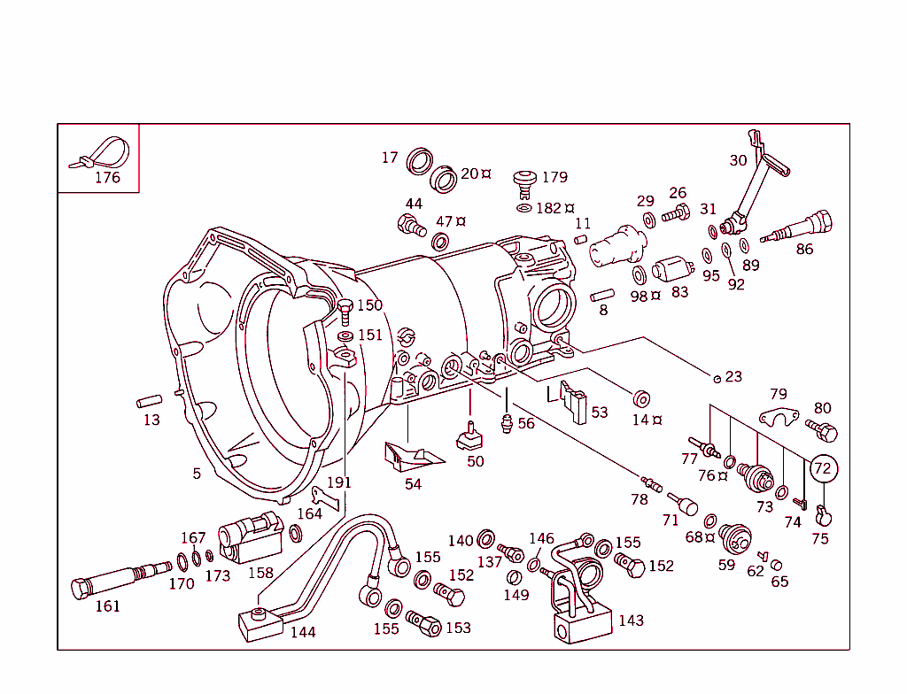 Transmission Case,Vacuum Box, Solenoid Valve,Control Pressure Cable