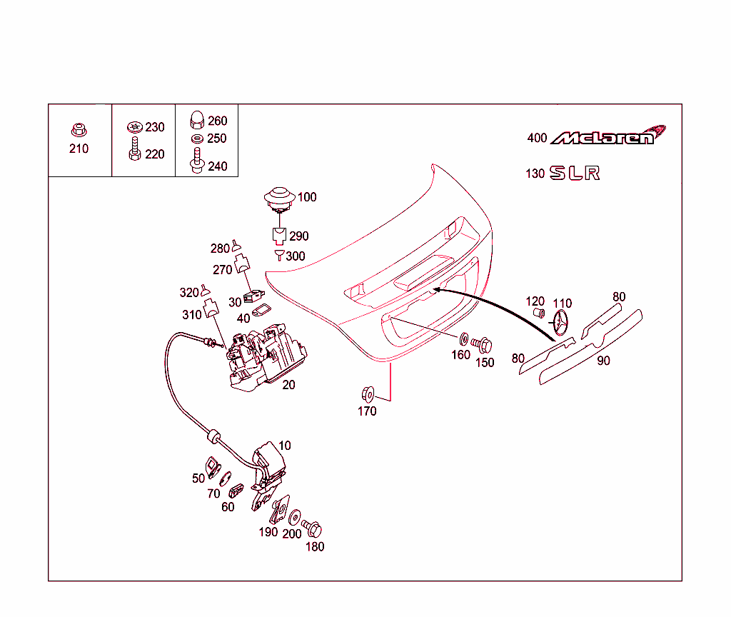 Rear Lid Latch-Type Lock, Rear Lid Attachment Parts
