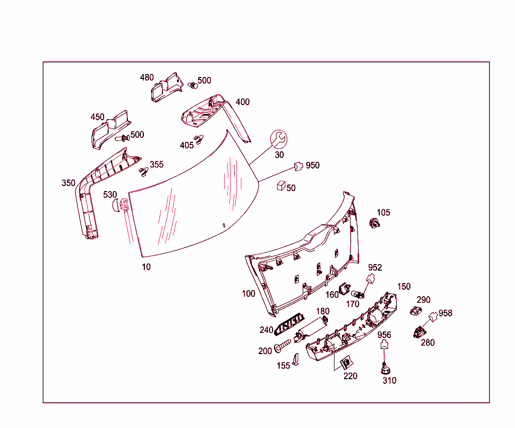 Rear Panel Door Attachment Parts, Rear Panel Door Window