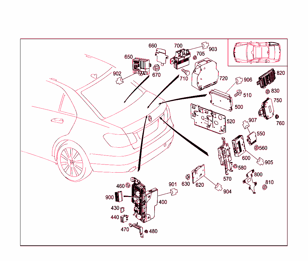 Control Modules And Relay In Trunk