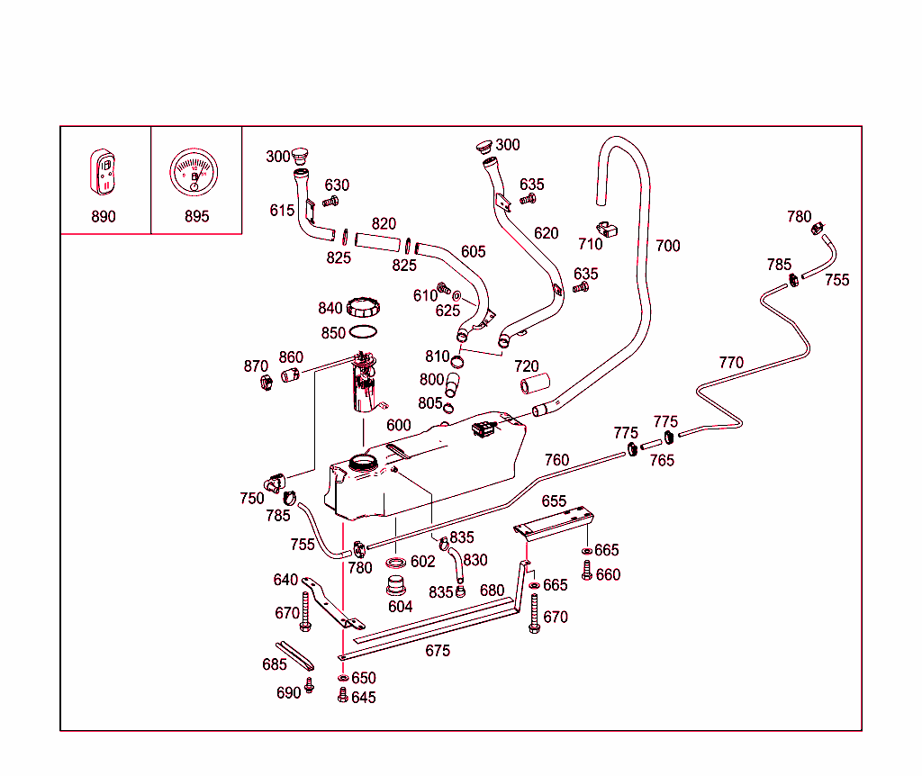 Fuel Tank With Attachment Parts