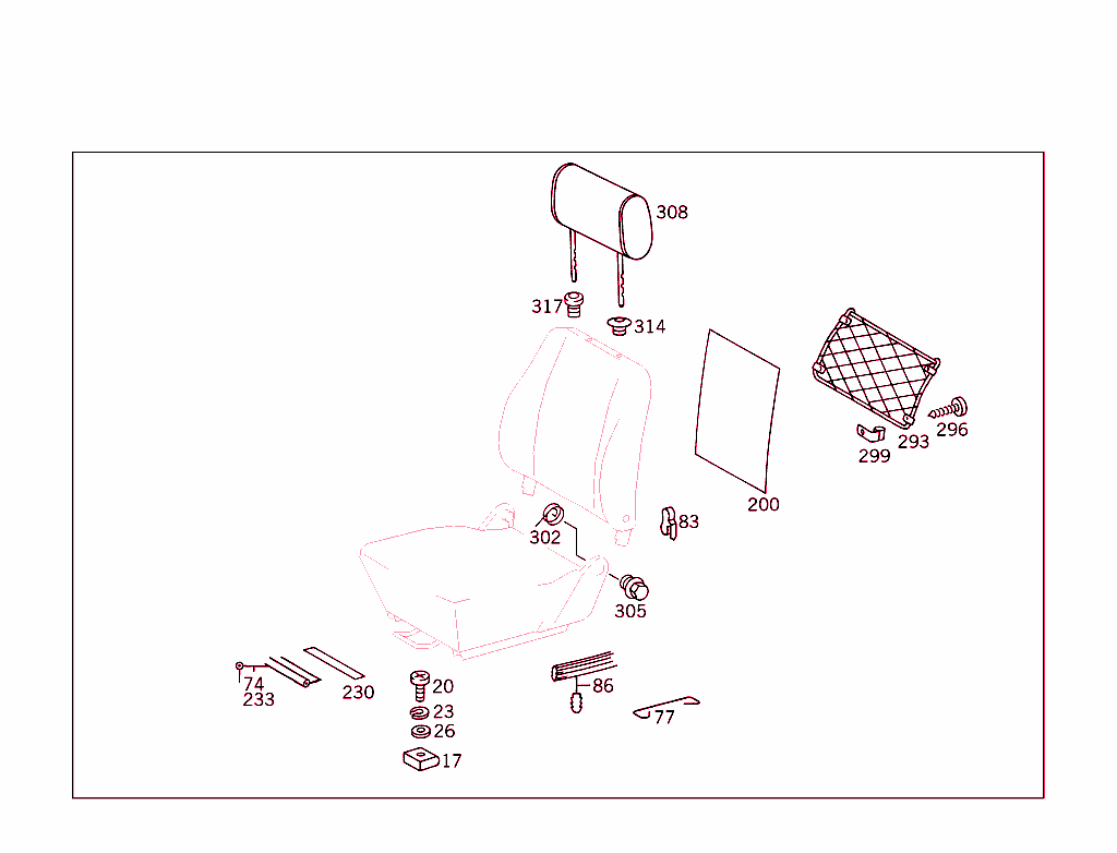 Front Seat,Luggage Net,And Headrest