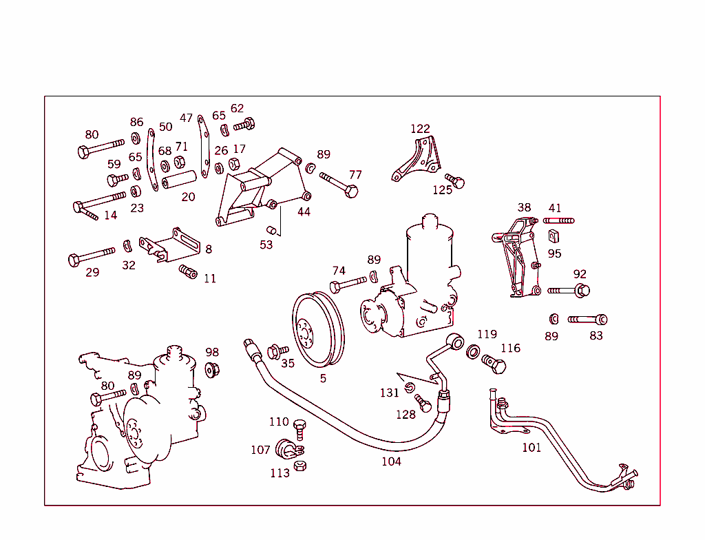 Power Steering Pump Attachment Parts