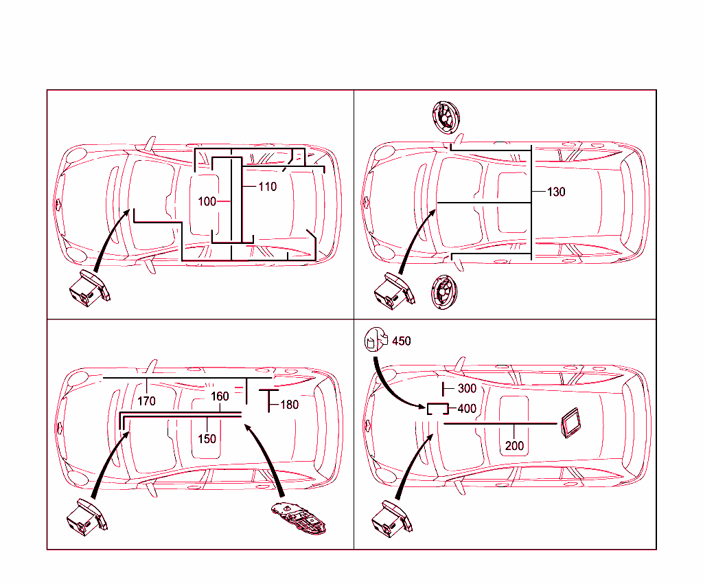 Cable Harness For Radio, Loudspeaker And Cd-Player