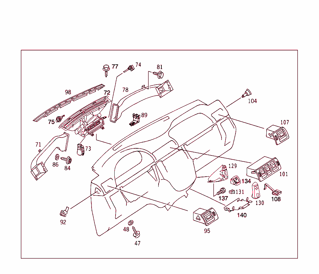 Instrument Panel With Glove Box,Body Parts For Passenger Airbag
