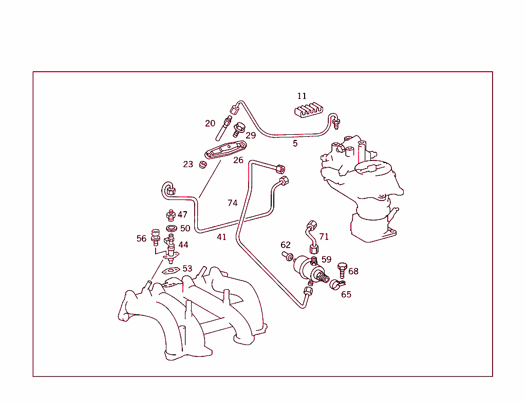 Inject.nozzles,Lines,Cold Startg.valve & Pressure Regulator, With Ke-Jetronic