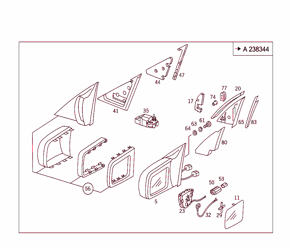 Outside Rearview Mirror On Driver`s Side