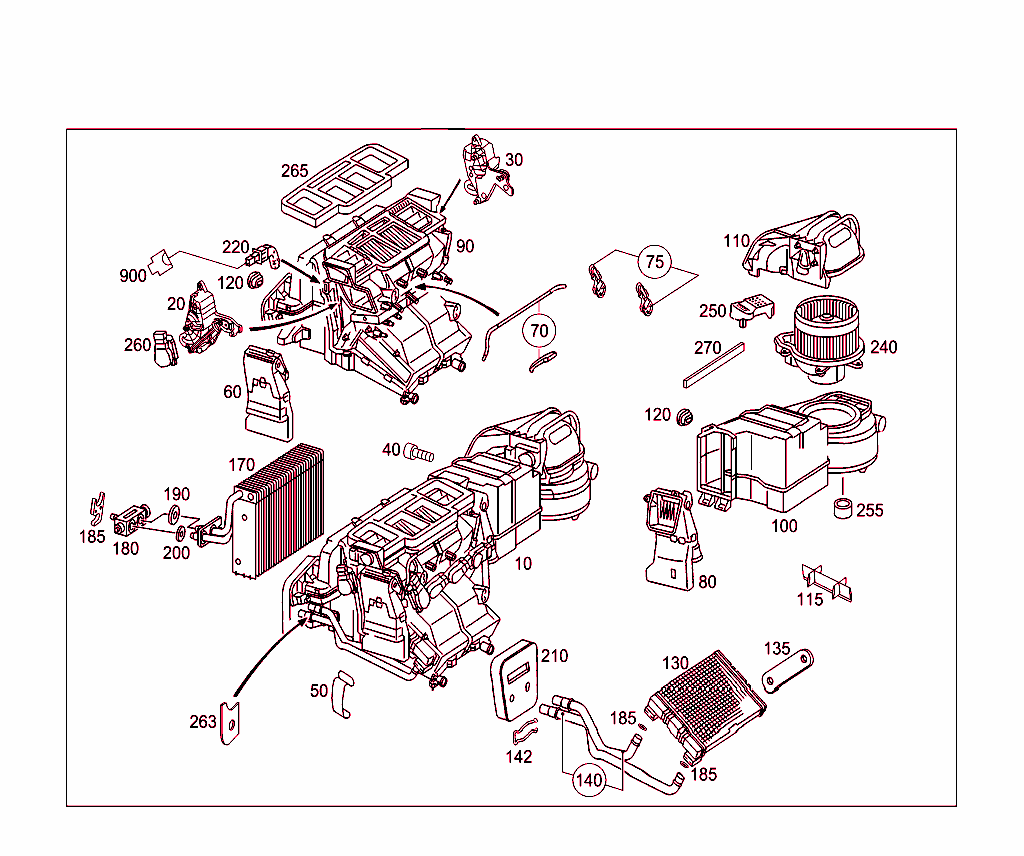 Heater Case & Air Conditioner Case With Blower