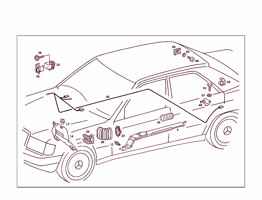 Cable Coverg.,Prot. Hoses,Electr.parts For Blower Motor & Heated Rear Pane