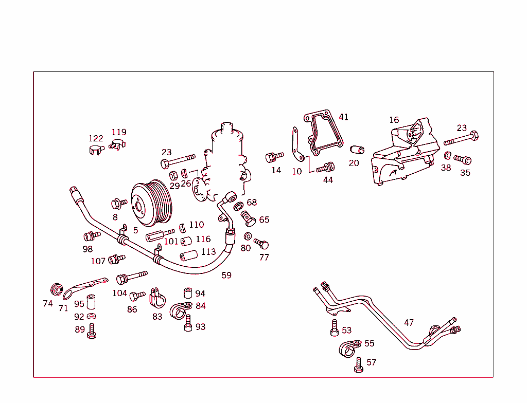 Power Steering Pump Attachment Parts