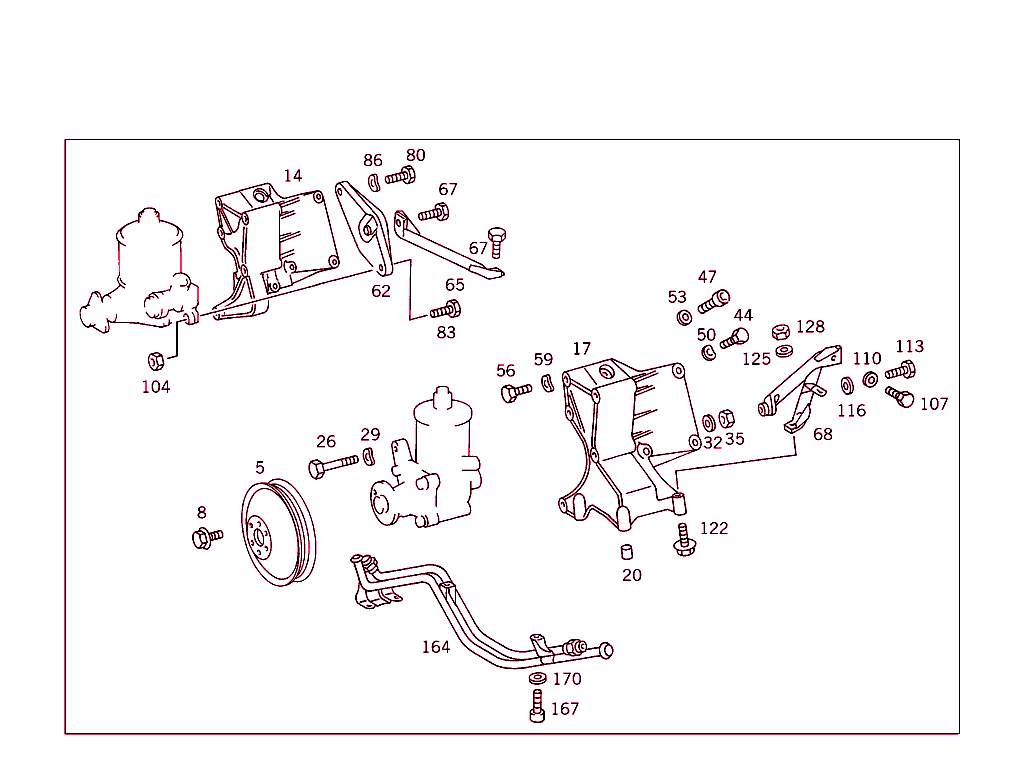 Power Steering Pump Attachment Parts