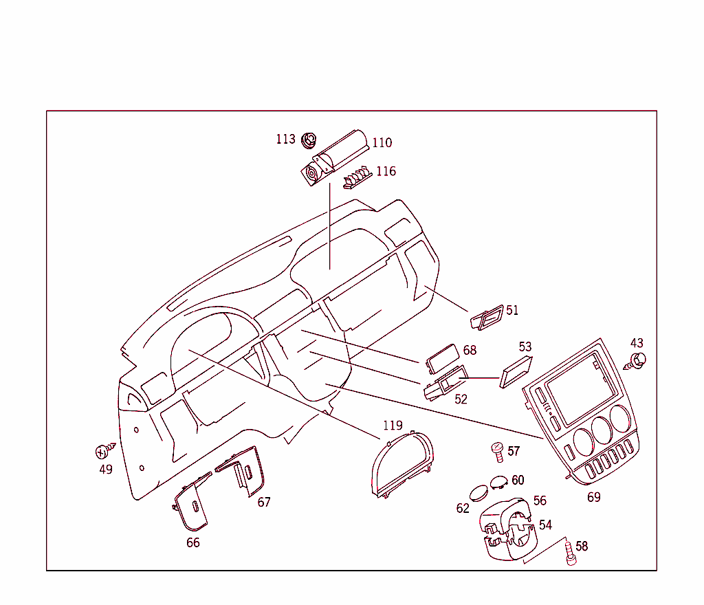 Instrument Panel With Glove Box,Body Parts For Passenger Airbag