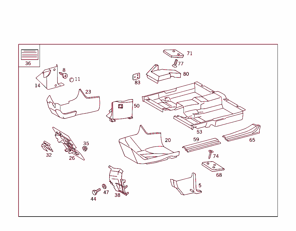 Front Panel Pillar Panelling, Lining On Floor And Footrest