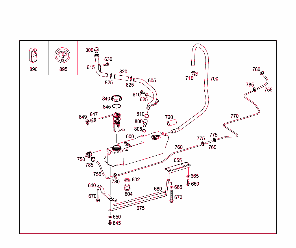 Fuel Tank With Attachment Parts