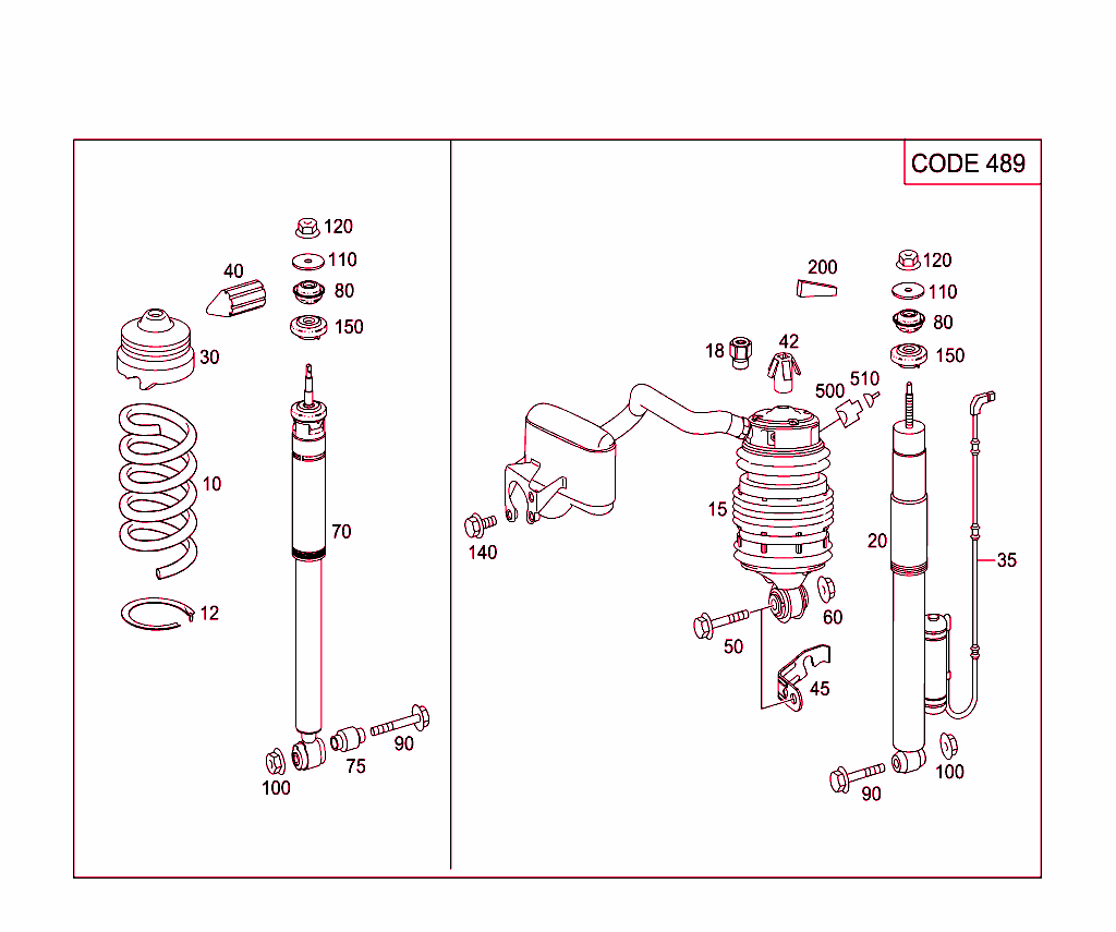 Spring Strut And Spring Strut Mounting Rear
