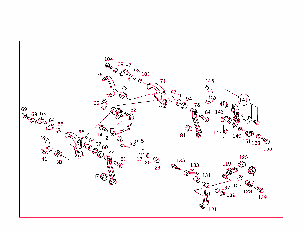 Shifting Fork,Swinging Shift Link, Shift Lever