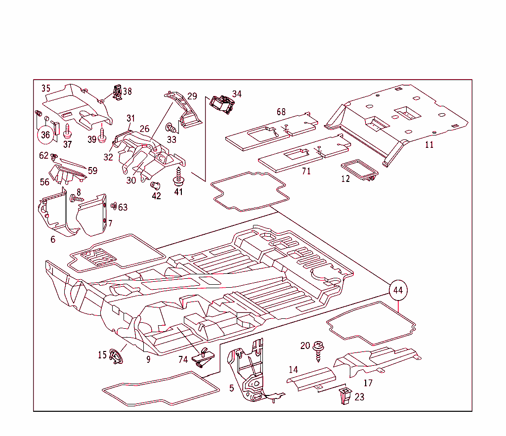 Front Panel Pillar Panelling, Lining On Floor And Footrest