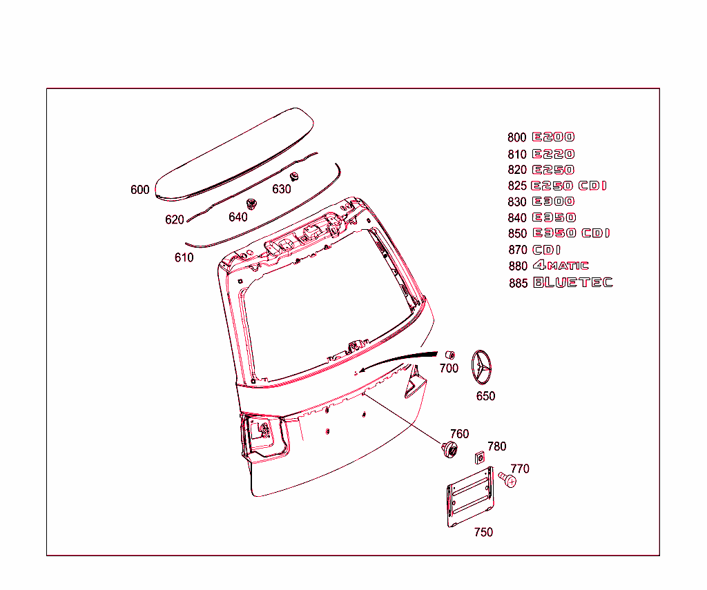 Rear Panel Door Attachment Parts, Rear Panel Door Window