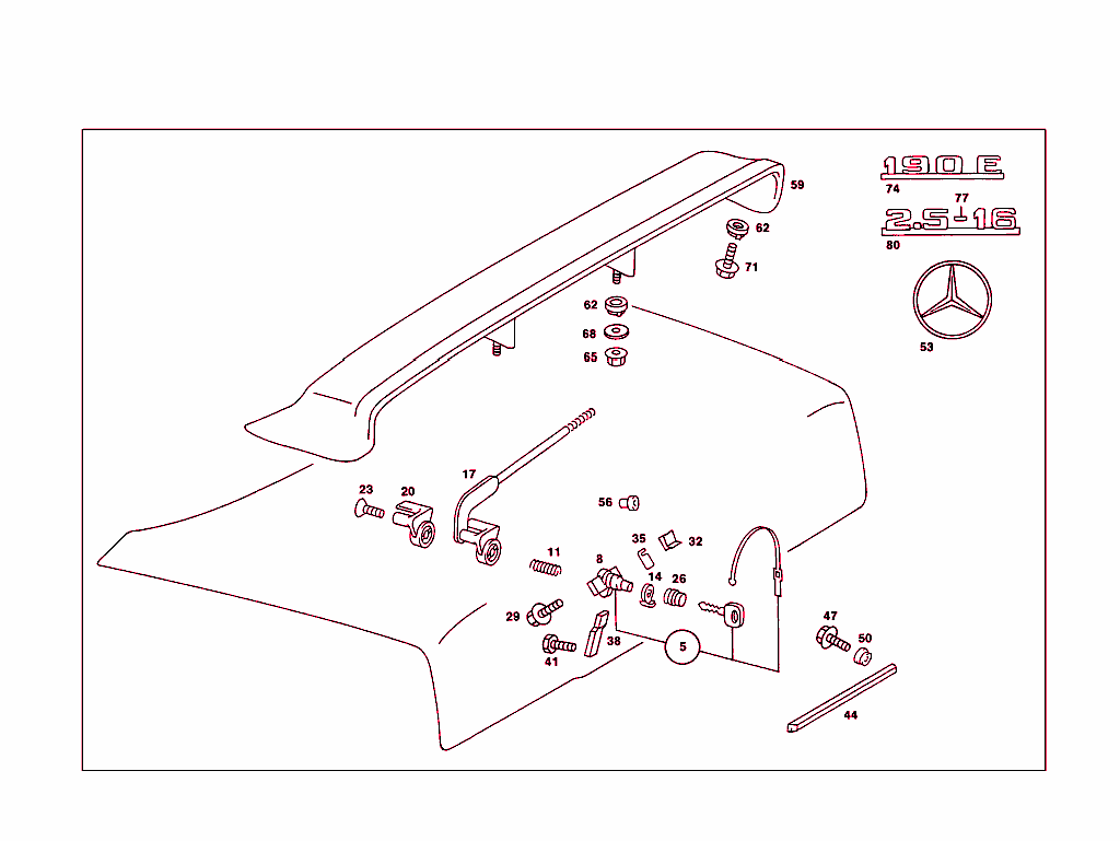 Rear Lid Latch-Type Lock, Rear Lid Attachment Parts