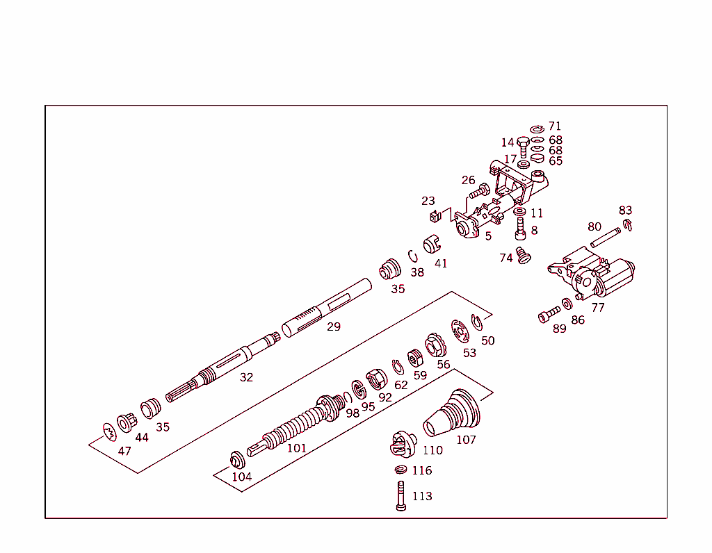 Steering Column Jacket Tube And Steering Shaft,Electrically Adjustable