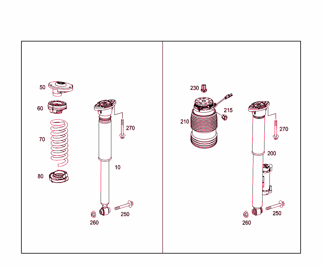 Spring Strut And Spring Strut Mounting Rear