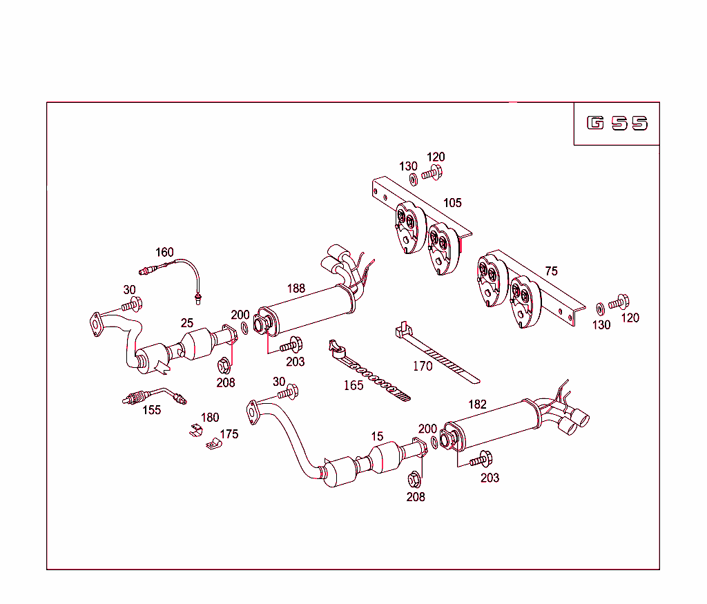 Exhaust System Used On Eight-Cylinder Gasoline Vehicles