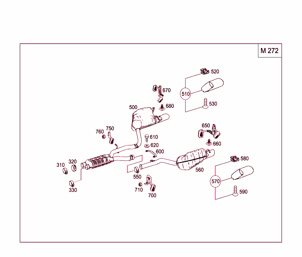 Exhaust System Used On Six-Cylinder Gasoline Vehicles