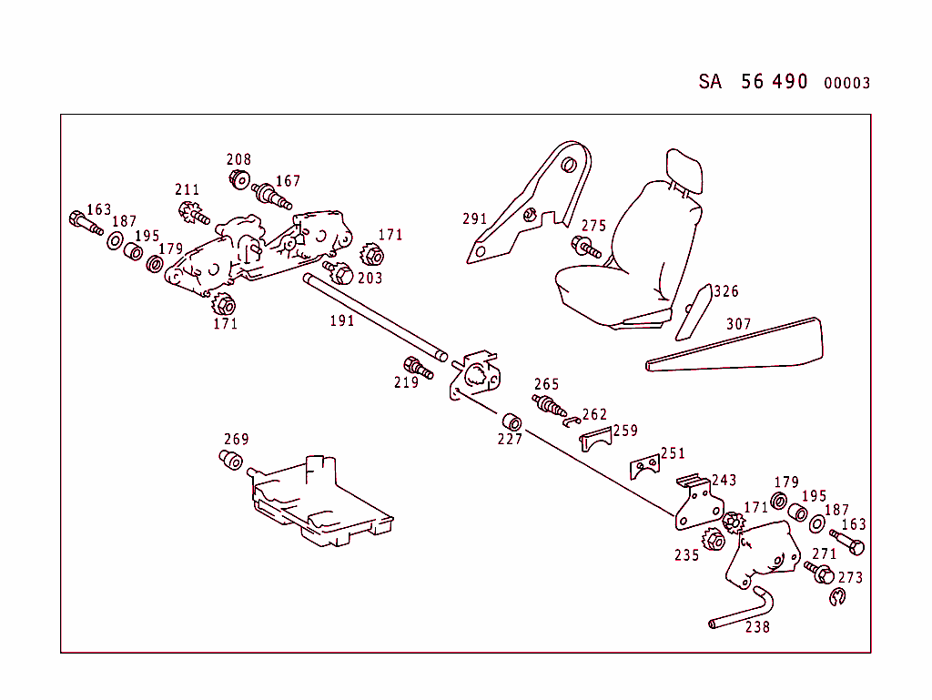 Front Seat Adjuster (Type 201, For Electrical Parts, See Standard Microfiche,Group 82)