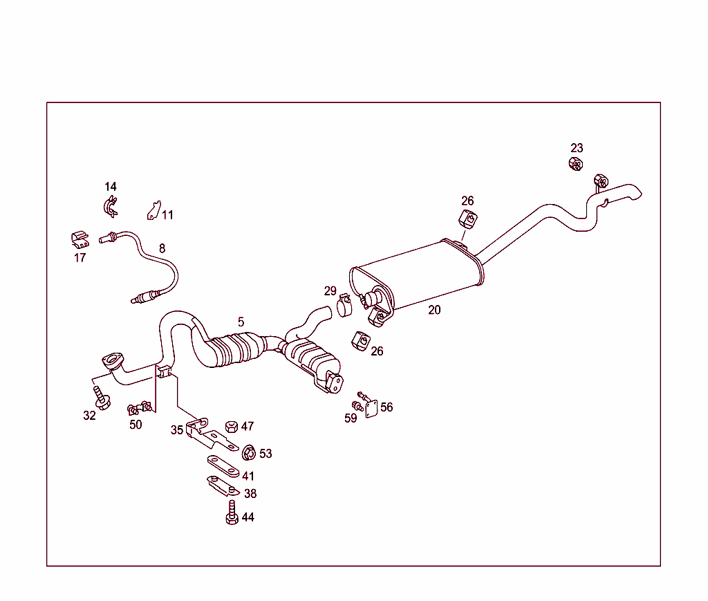 Exhaust System Used On Four-Cylinder Gasoline Vehicles