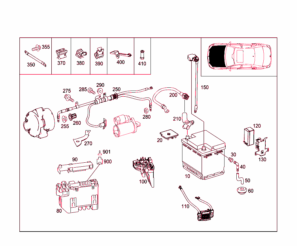Battery,Starter/Alternator Cable