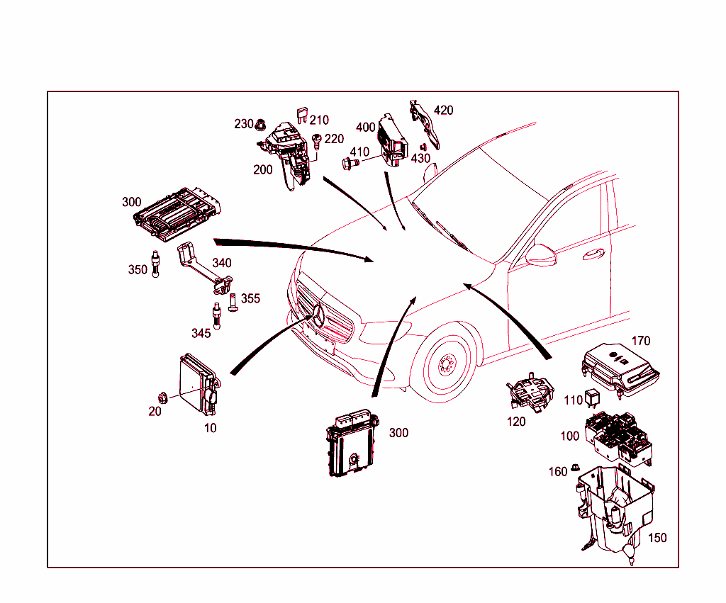 Control Units,Fuse Boxes And Relays In Engine Compartment