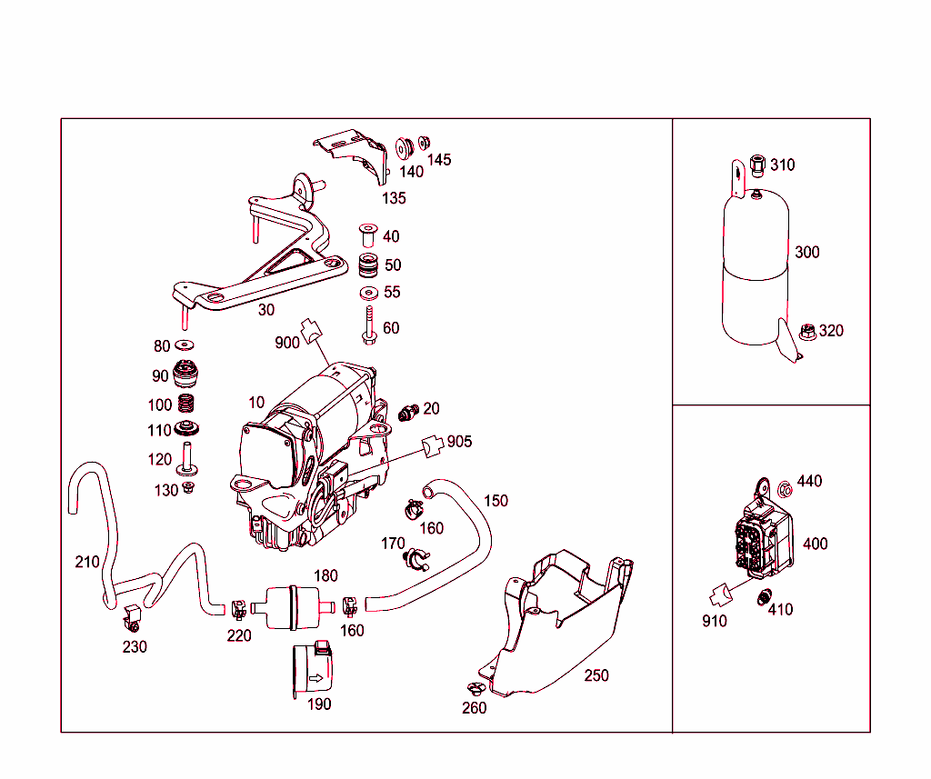 Compressor,Pressure Reservoir And Valve Unit