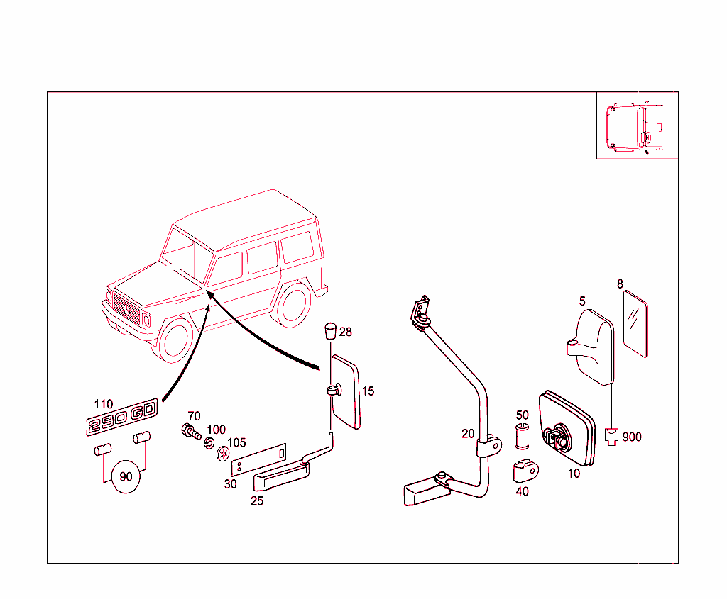 Left Outside Rearview Mirror