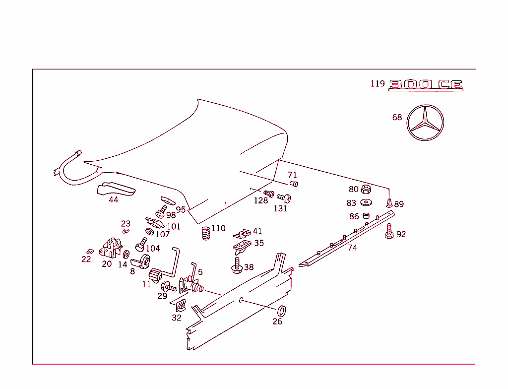 Rear Lid Latch-Type Lock, Rear Lid Attachment Parts