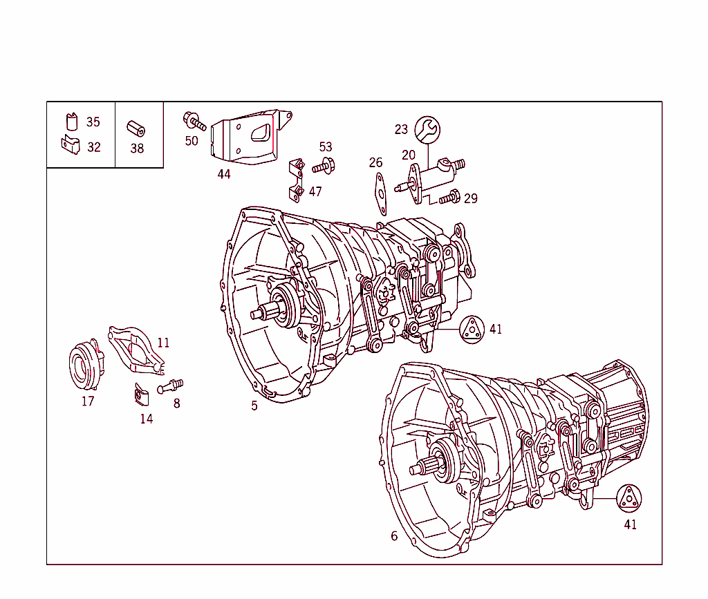 Transmission Assembly With Release Bearing, Slave Cylinder Gasket Kit