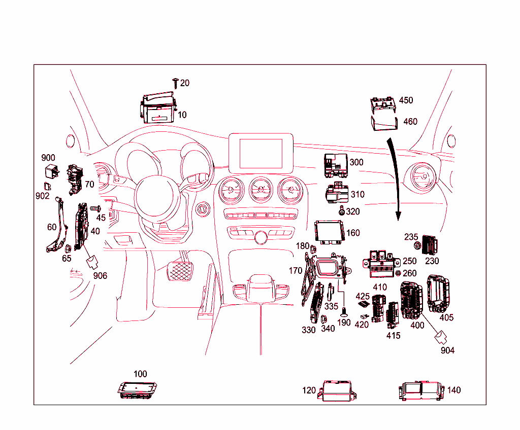 Control Units,Fuse Boxes And Relays In Interior