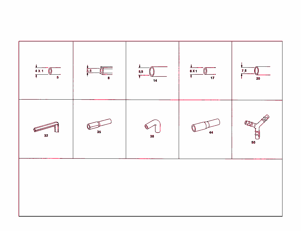 Collective Illustration Vacuum System Connecting Parts