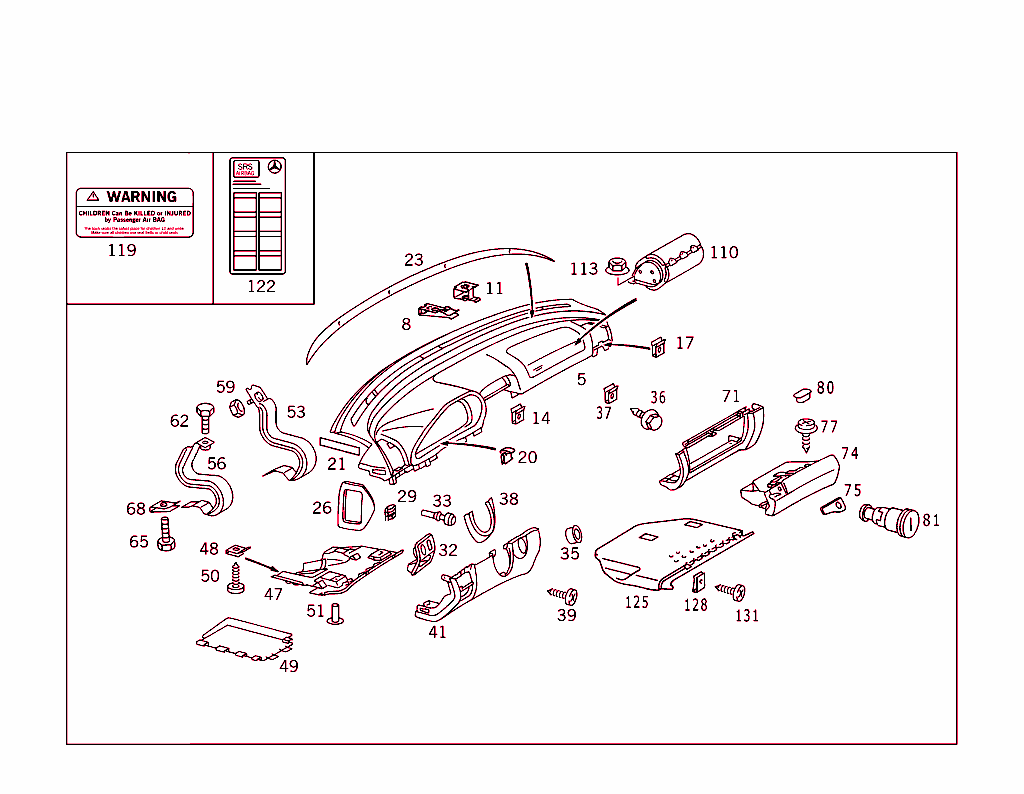 Instrument Panel With Glove Box,Body Parts For Passenger Airbag