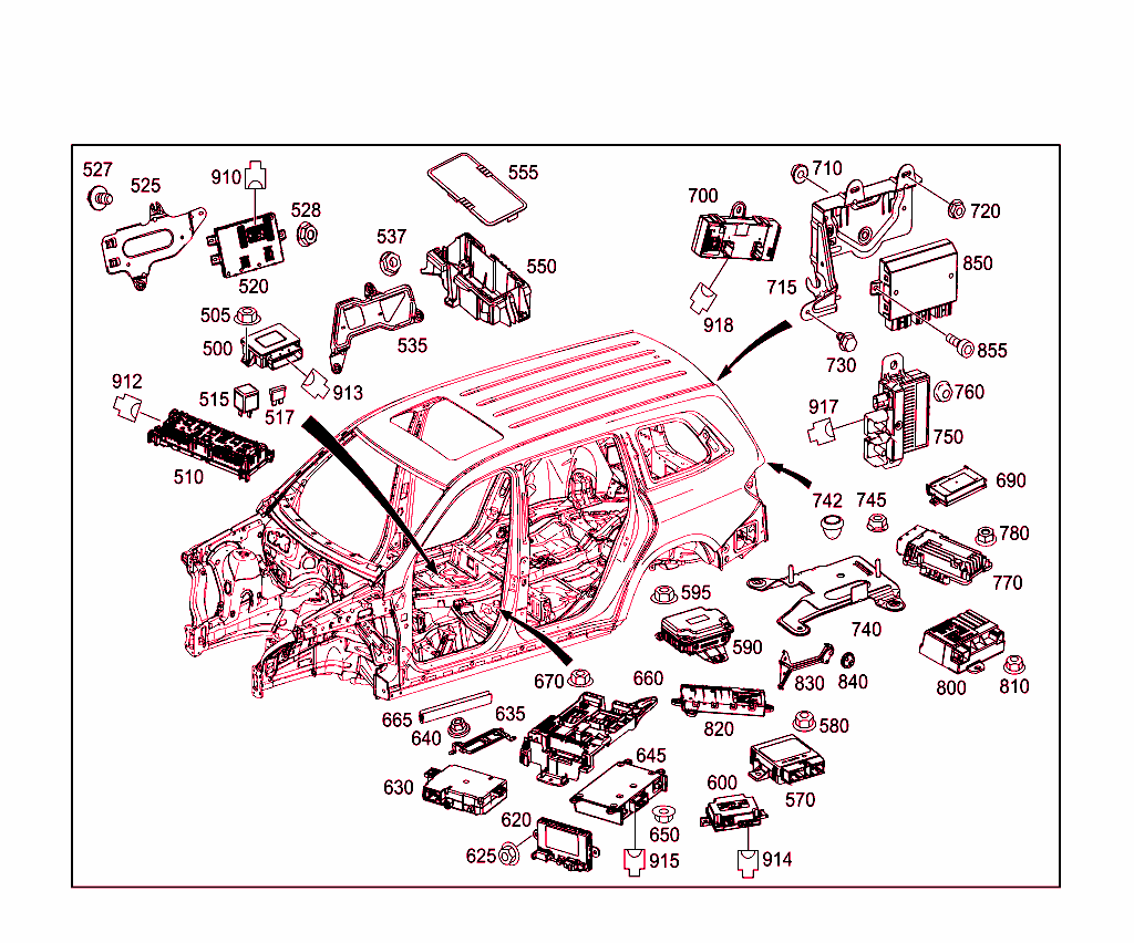 Control Units,Fuse Boxes And Relays In Interior