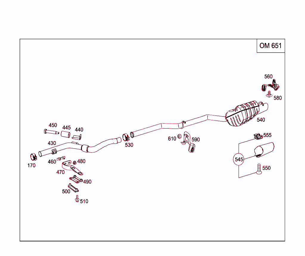 Exhaust System For Four-Cylinder Diesel Vehicles